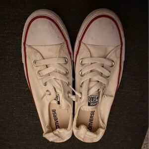 Converse White Sneakers with Red Trim size 7 in great condition